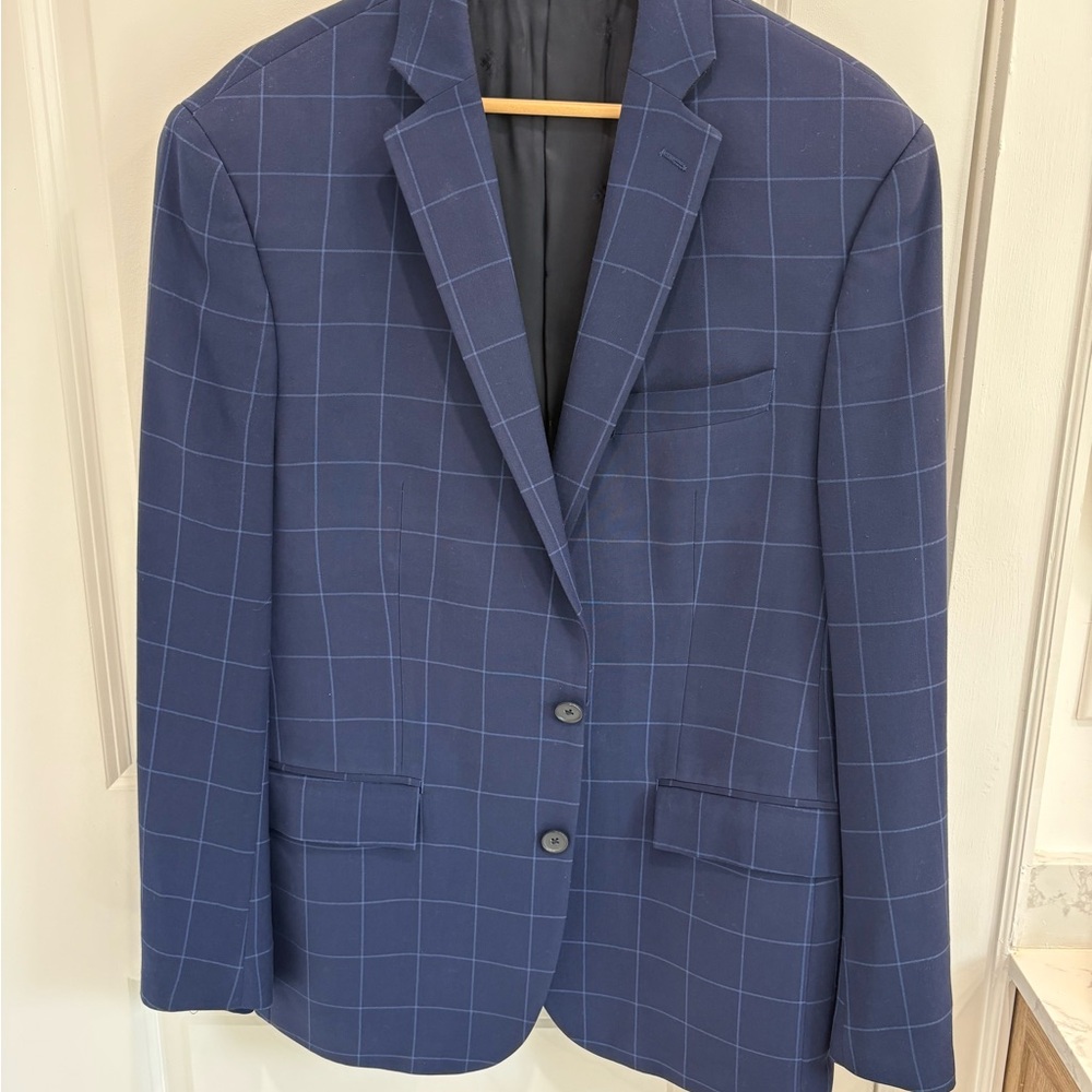Men's Blue Checkered Blazer
